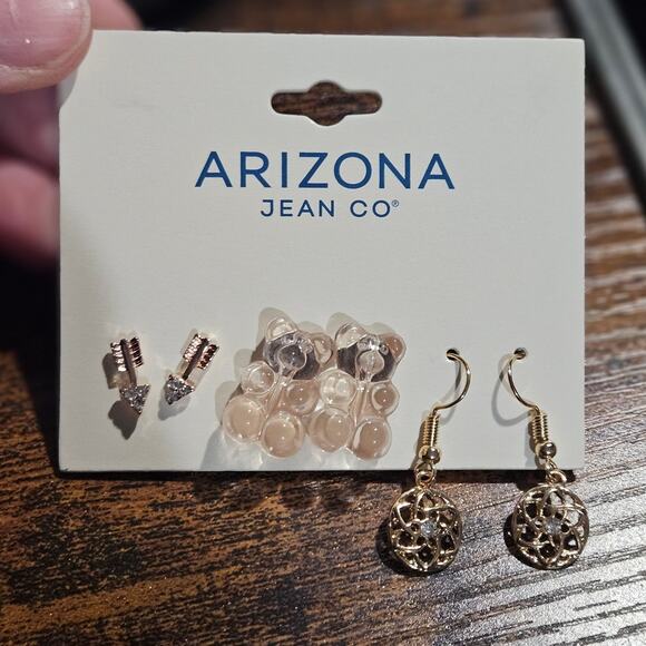 Arizona Jean Co Jewelry - Arizona Jean Co 3PCS Set of Cute Earrings ~ Arrow Gummybear Studs Flower Dangle